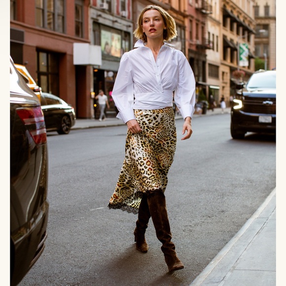 NEW Cara Cara Kaia Silk Slip Skirt Cheetah Natural Size XS - Picture 2 of 11